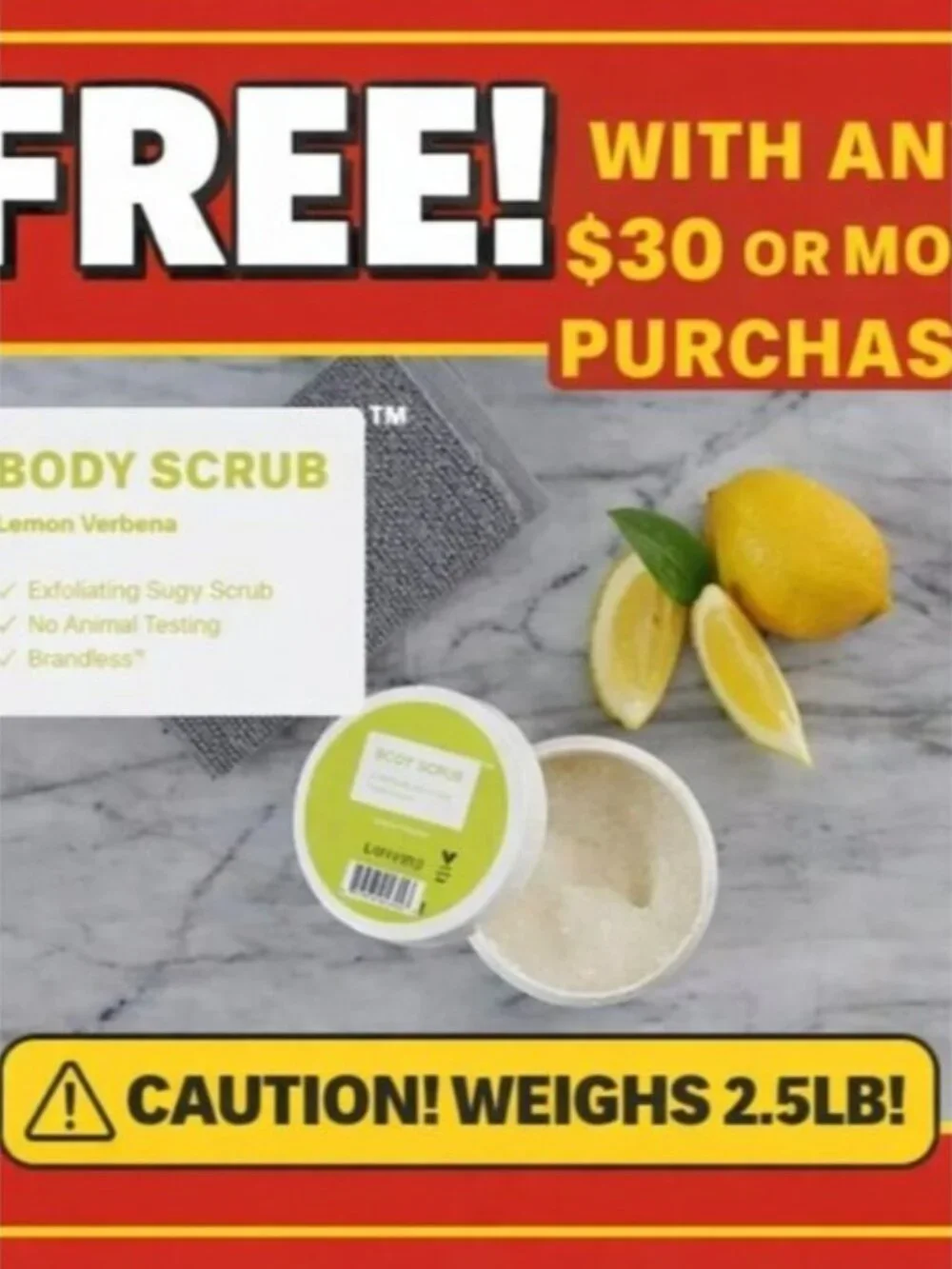 Case of 6 Brandless Salt and Sugar Exfoliating Body Scrub Lemon Verbena 8oz - Picture 2 of 9